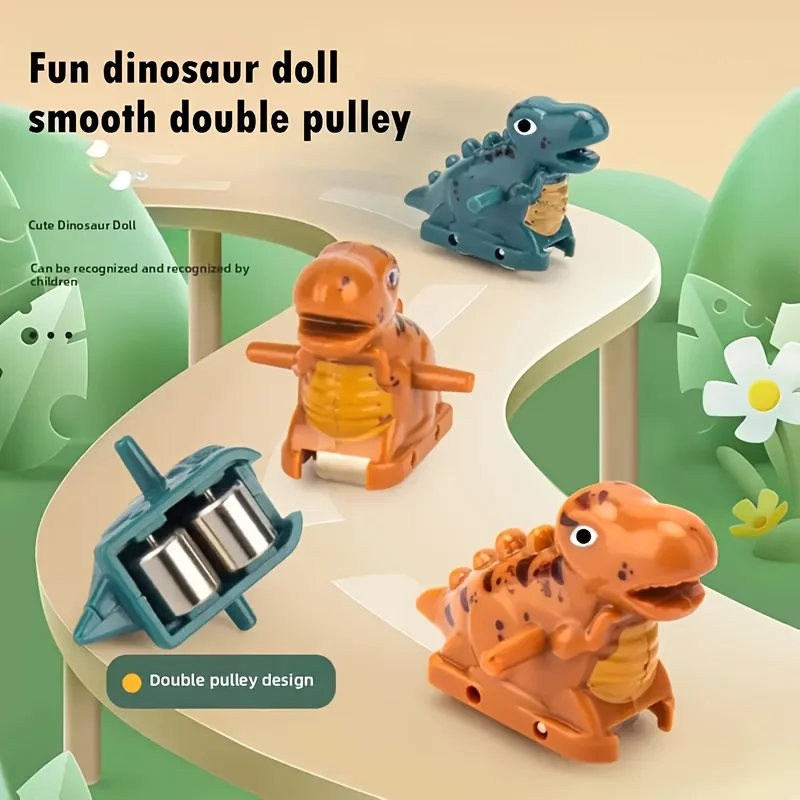 Ensemble de jouets de piste de course de dinosaures électriques pour enfants |   Jeu de voiture sur rail coulissant à assemblage amusant avec lumière et son |   Cadeaux éducatifs STEM