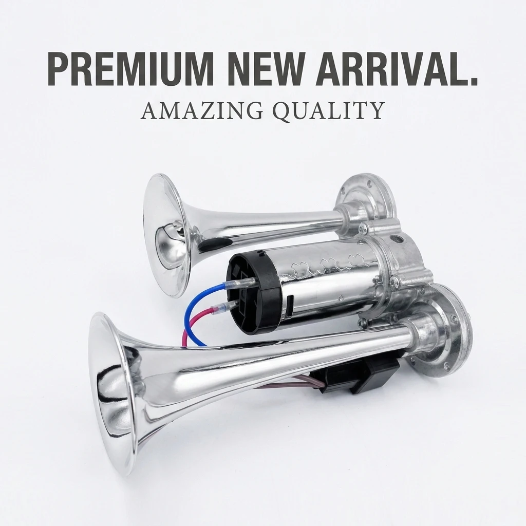 Car Air Horn TZ309-2 125dB Dual Tube Integrated Snail Horn with Compressor 180W 12V Universal for Car Truck Boat
