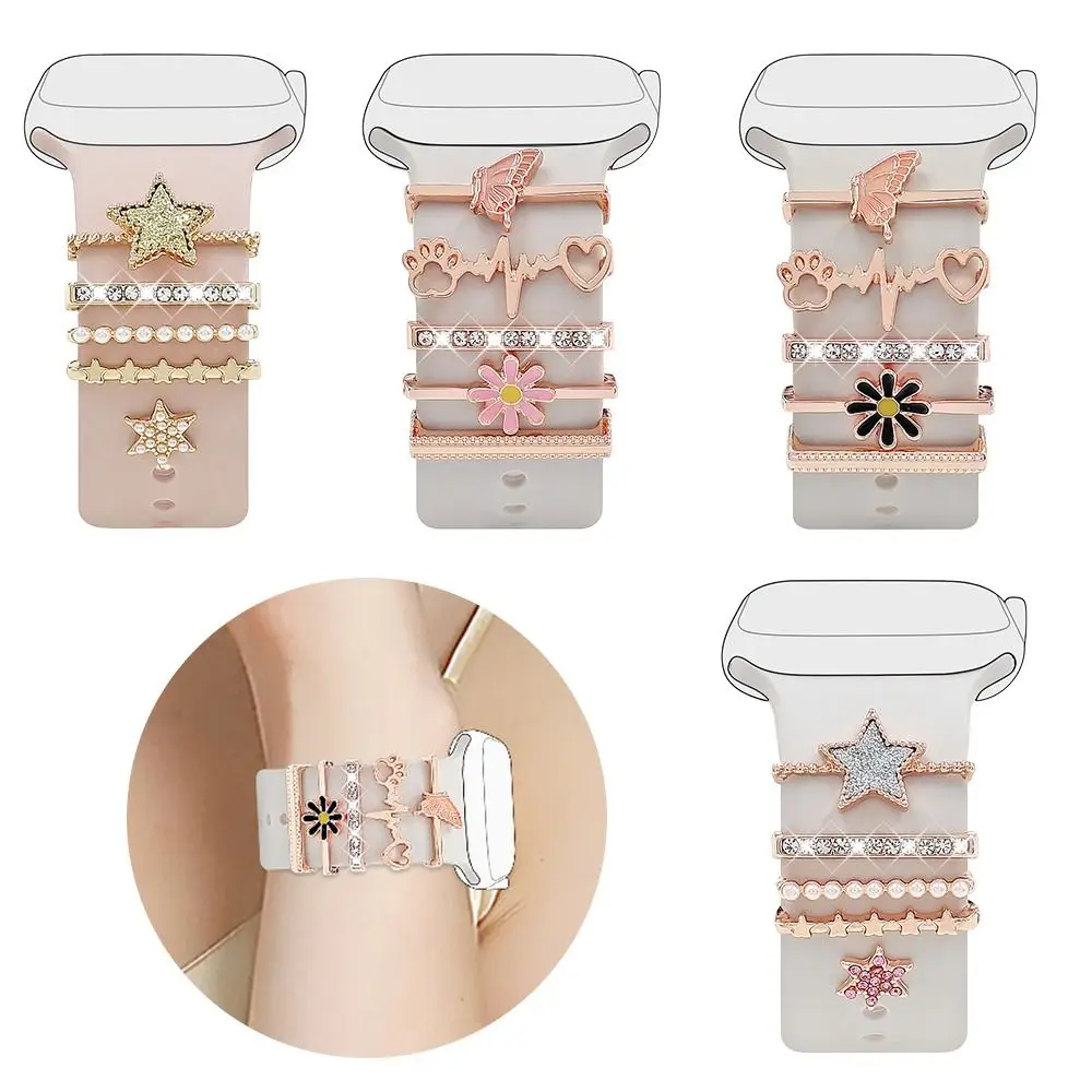 Cinturino con diamanti Anello decorativo Cinturino per orologio Gioielli Bracciale Decorazione Accessori per decorazioni di moda Ornamento per cinturino Apple Watch
