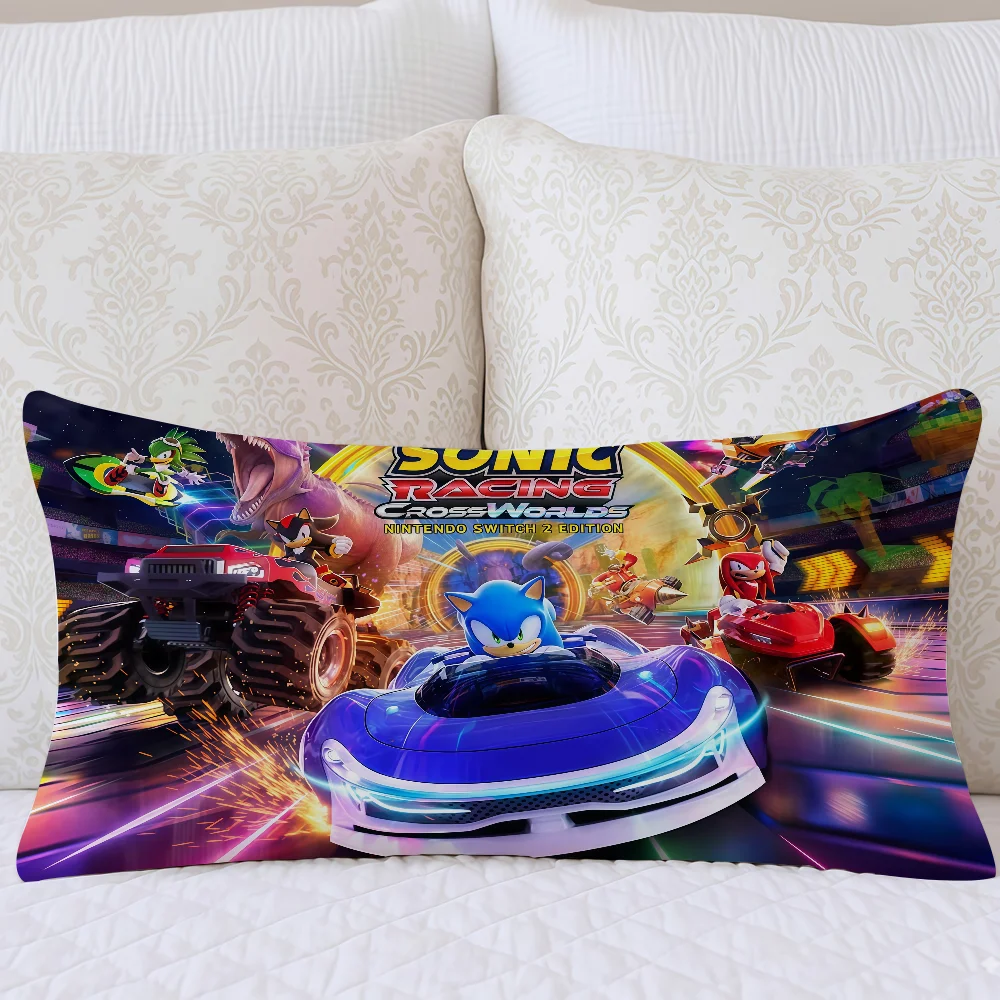 Racing Game S-Sonic R-Racing Pillow Case Suitable For Decorating Homes Bedrooms Children Room Sofas And Other Places