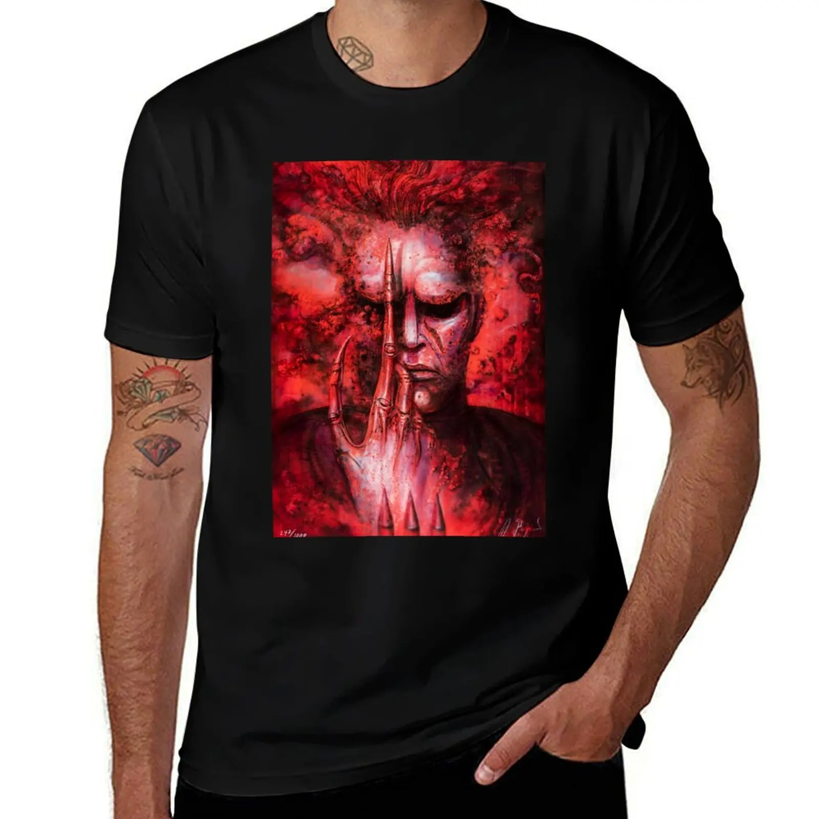 Giger printed graphic man man t shirts R man T-Shirt t for t shirt shirts cotton H