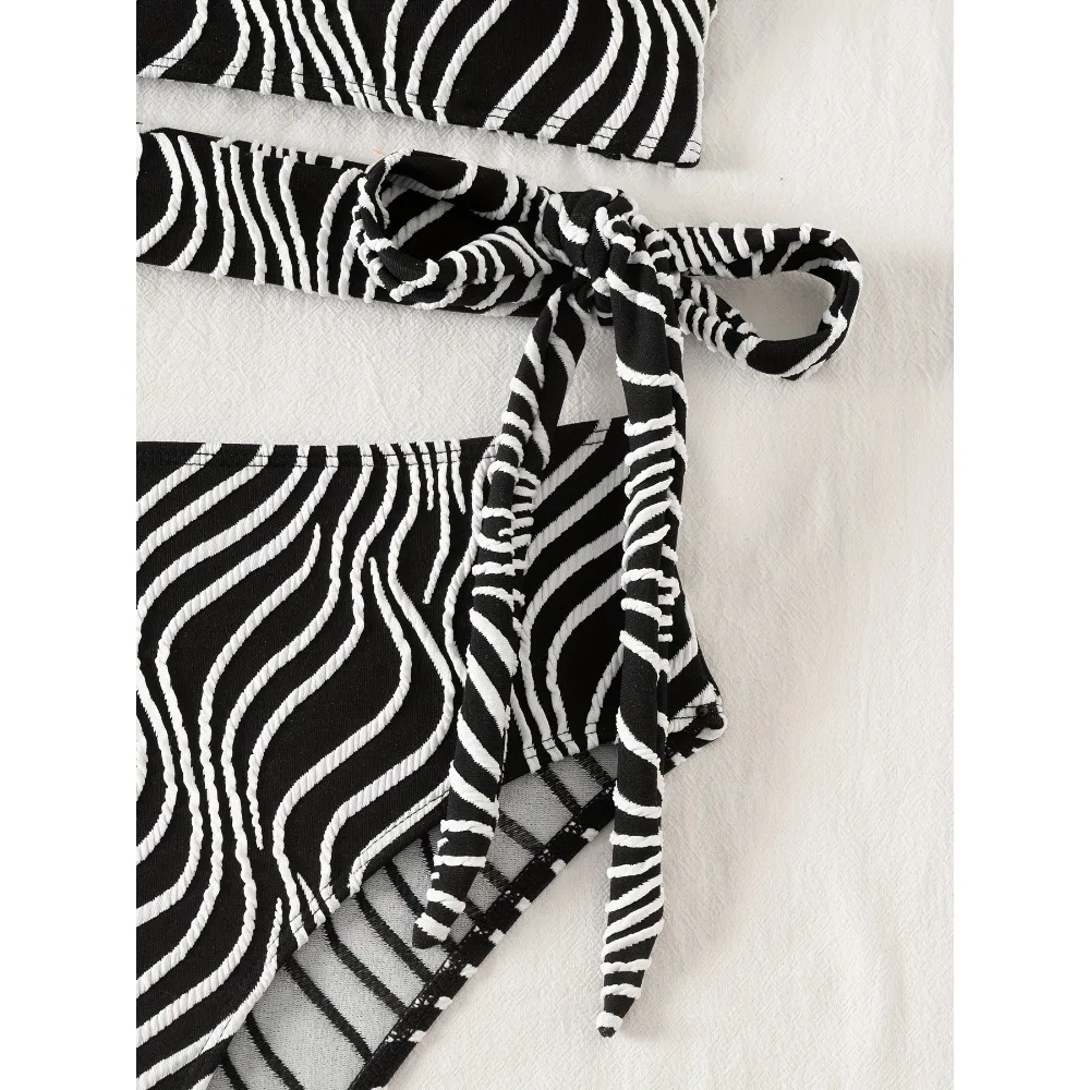 Sexy High Waisted Bikini 2025 Mujer Women's Swimsuit Separate Beach Wear One Shoulder Bathing Suit Padded Swimwear Black Biquini