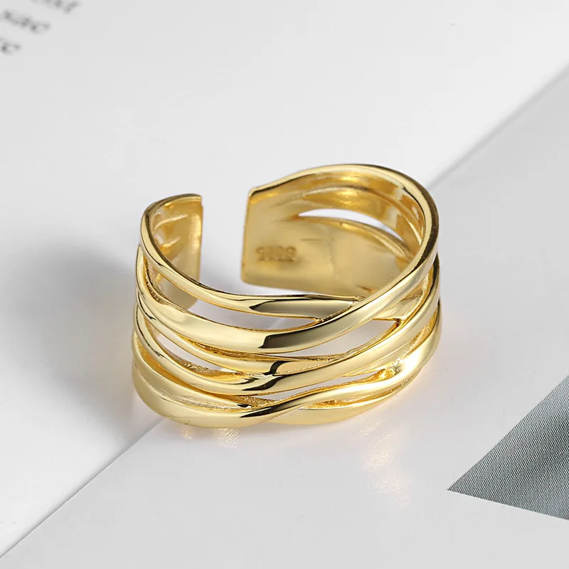 Women's Adjustable Irregular 925 Sterling Silver Finger Ring
