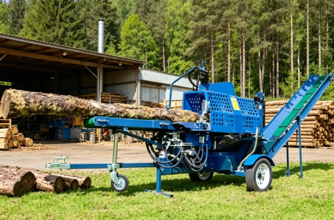 Automatic 20t 30t Firewood Processor CE Approved Diesel Log Splitter Hydraulic Trailer Conveyor Wood Processing Machine