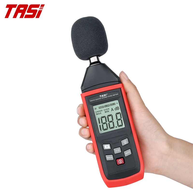 

TASI TA8151 Цифровой измеритель уровня звука Пластиковый детектор шума 30 ~ 130 дБ Измеритель децибел
