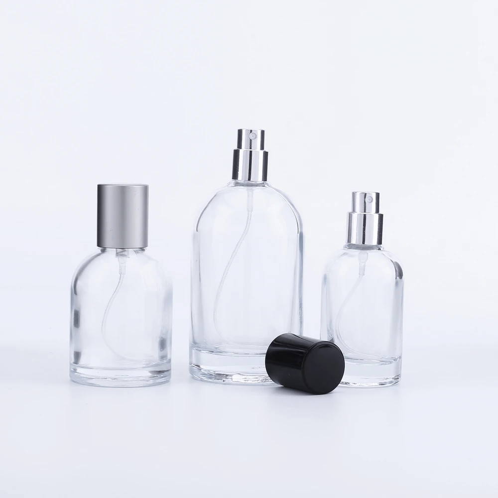 

100pcs Empty Round Clear Fragrance Bayonet Glass Perfume Bottle 30ml 50ml 100ml Perfume Spray Glass Bottles With Bayonet Cap