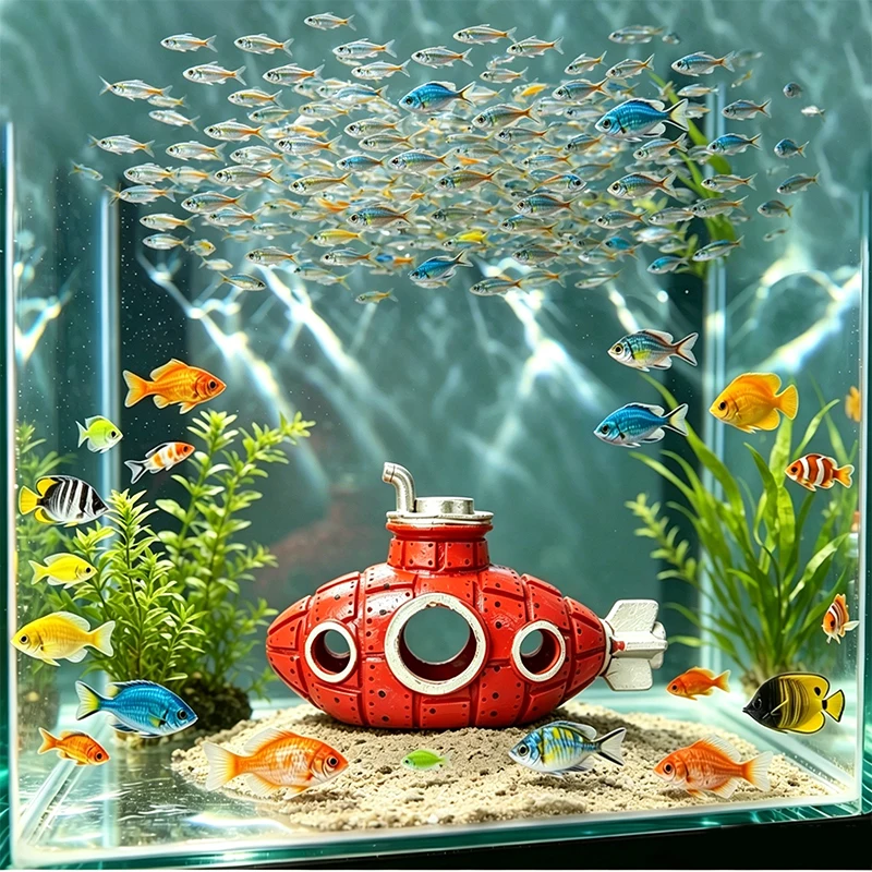 Ornamentos de Resina PVC para Aquário: Caverna Abrigo para Peixes e Camarões, Acessórios de Paisagismo para Decoração de Fundo de Aquário/Tanque de Peixes