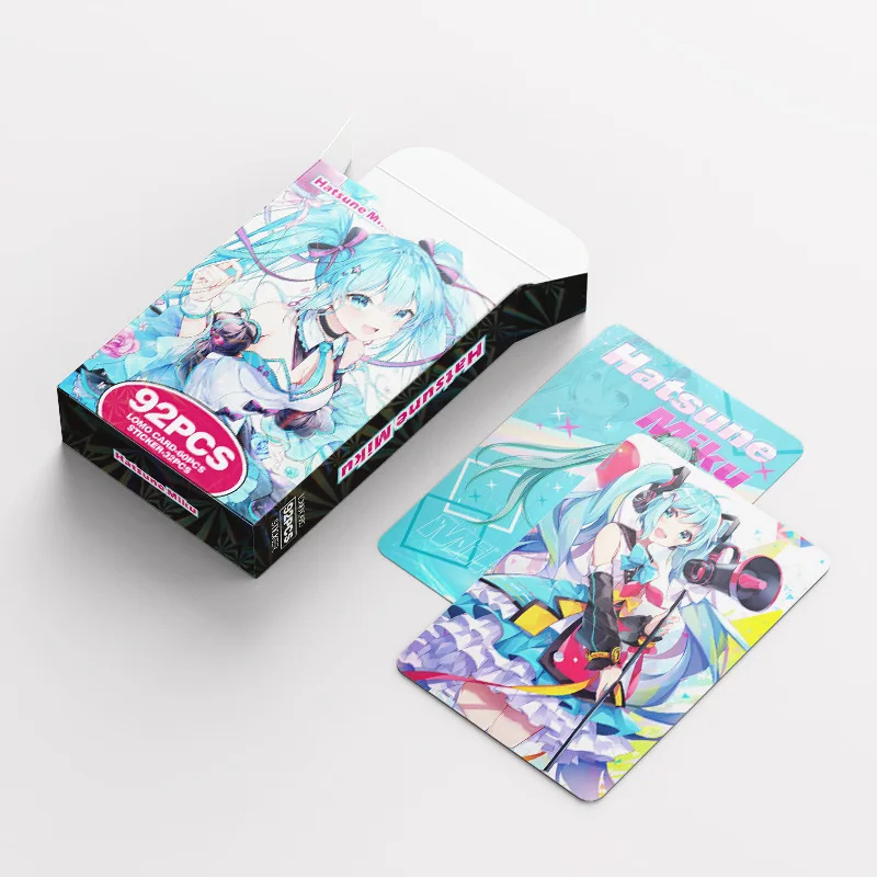 Hatsune Miku Japanese Anime Lomo Card 1pack/92pc Mini Card Games Postcards Photo Gift Fan Collection Toy 60PC Card 32PC Stickers