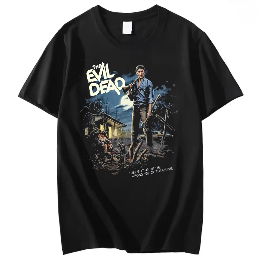 2026 The Evil Dead Vintage Cotton Tee Ash Williams Retro Horror Shirt Clothing Graphic Short Sleeve Shirt Men Women All-Season