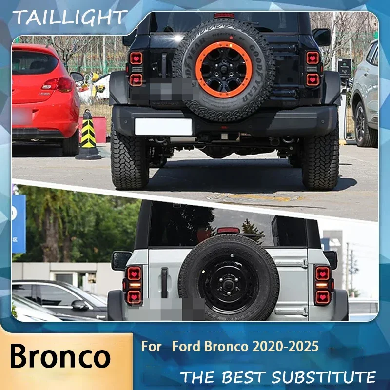 Car Lights For Ford Bronco Taillights 2020-2025 Bronco LED Tail Lamp Dynamic Turn Signal Light Car Taillights Assembly