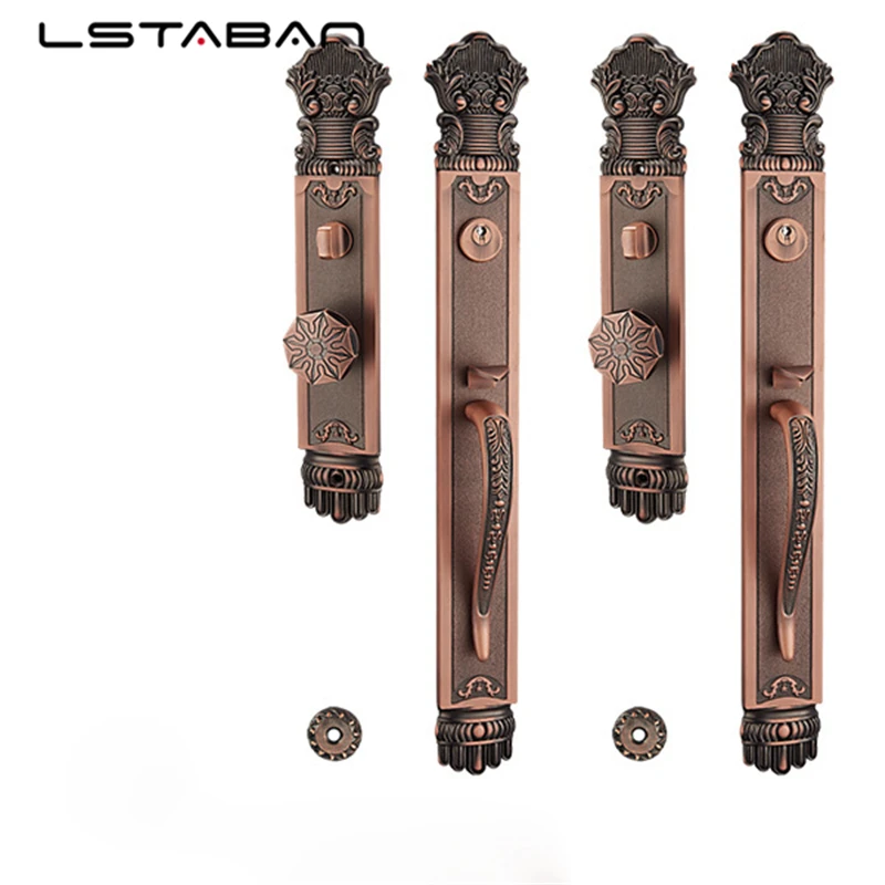 Imagem -06 - Fechadura de Porta Interior de Madeira Maciça Europeia de Luxo Portão Externo Duplo Aberto Fechadura de Porta de Madeira de Bronze Amarelo