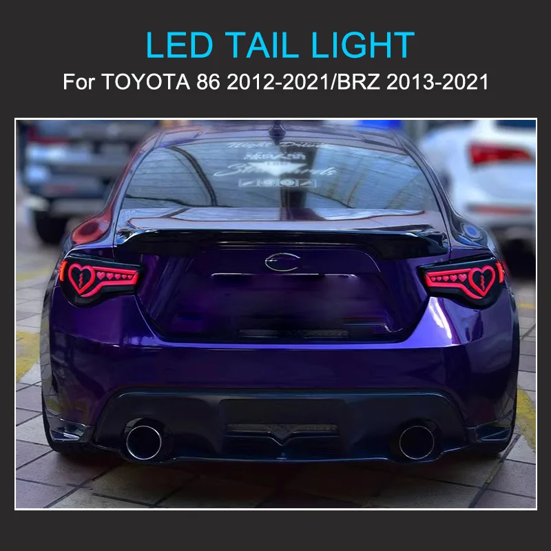 NEW LED Tail Light Assembly for Toyota GT 86 Subaru BRZ 2012-2021 Taillights Plug and Play with LED Dynamic Turn Rear Tail Lamps