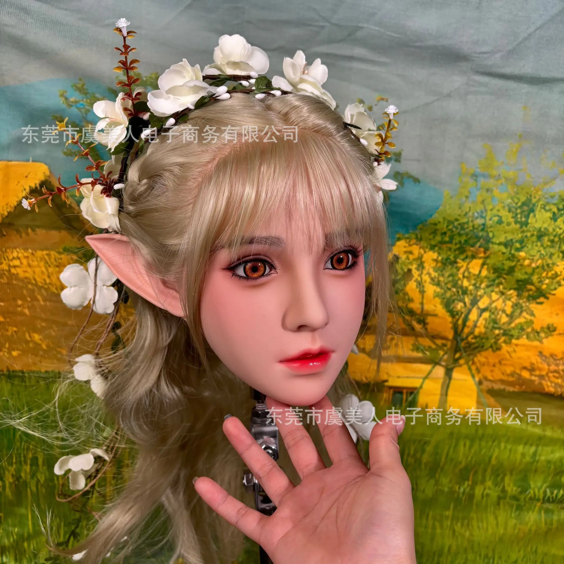 

Platinum Silicone Real Adult Silicone Solid Doll Single Head Carving M16 Screw Hair Implanted Elf Ear
