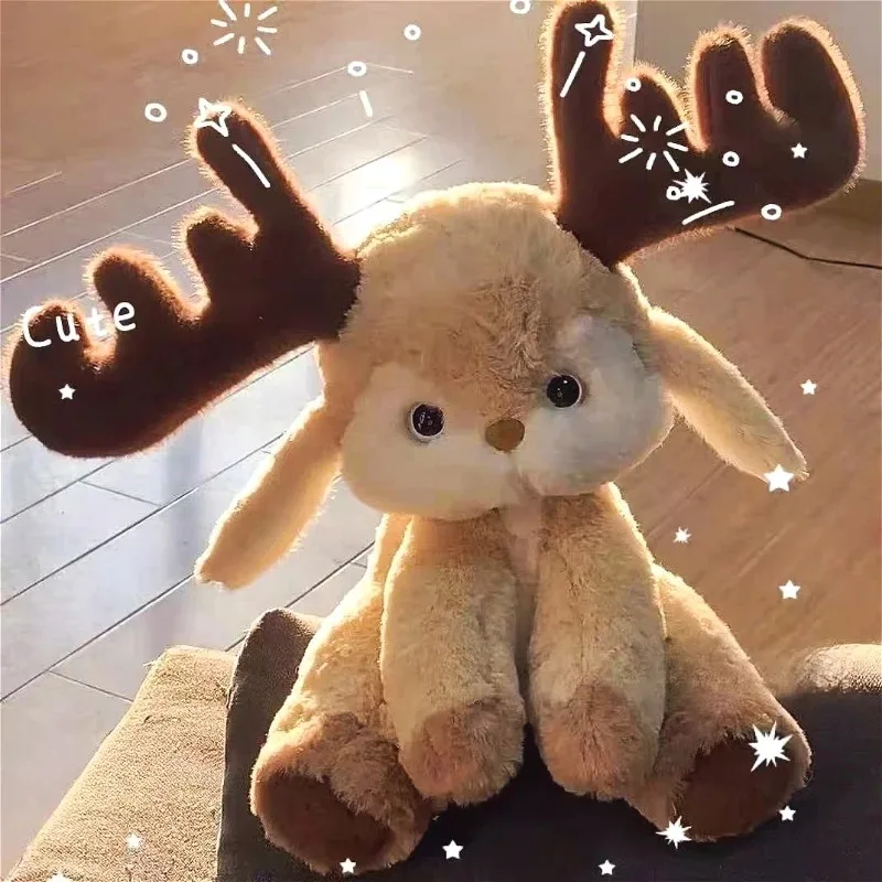 Cute Christmas Elk Dragon Plush Toys Soft Stuffed Animals Doll Fluffy Pillow Home Decor Great Birthday Gifts for Adults and Kids