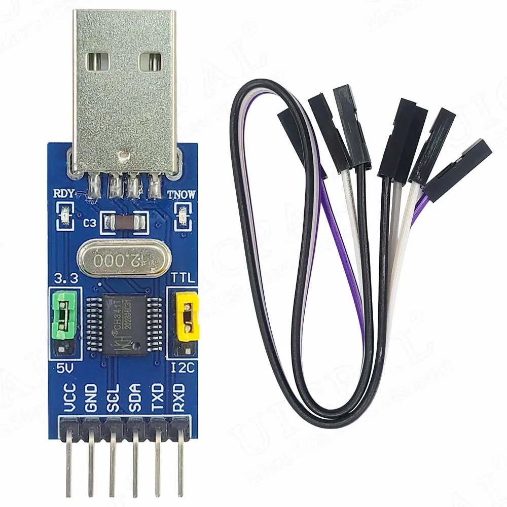 USB to I2C IIC UART Conversion Module USB to TTL 2-in-1 STC STM Microcontroller Serial Port Downloader CHT341T