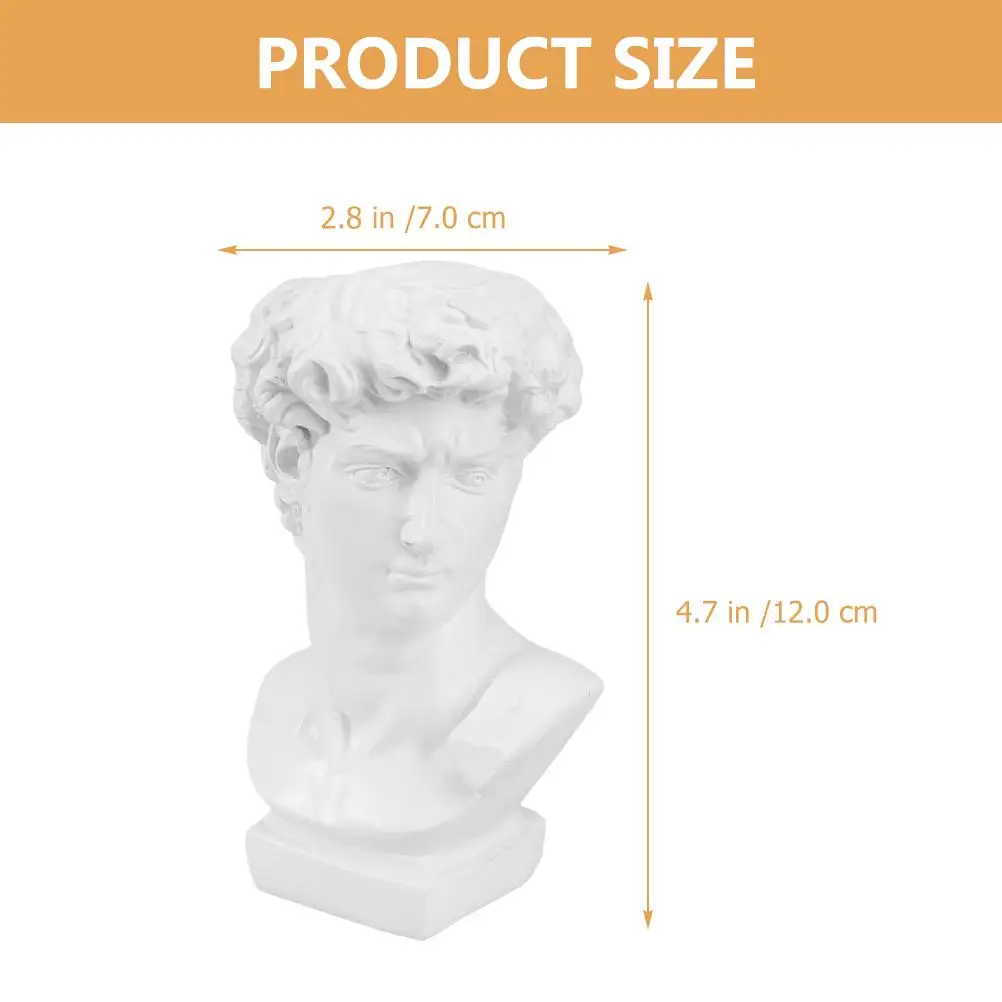 David Statue Pen Holder Pencil Pot Greek Decor Black Resin Material Smooth Texture Vase Plant Container Flower Arrangement