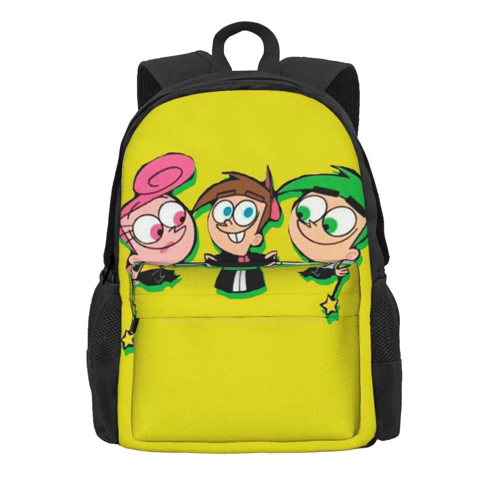 Timmy And The Fairies School Storage Bag Student'S Backpack Fairies Cosmo Wanda Magic Godparents Fairly Odd Parents Oddparents