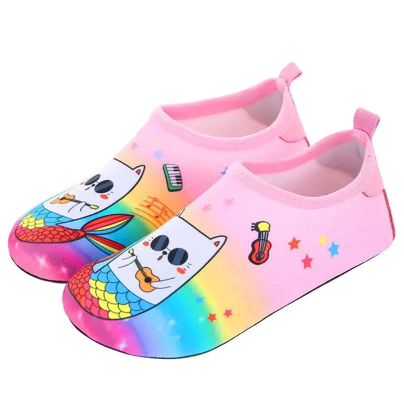 Children Quick Dry Beach Shoes Light Kids Water Shoes Non-slip Aqua Shoe Boys Girls Soft Surfing Swimming Footwear Cute Cartoon