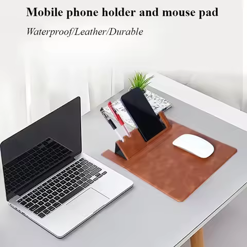 Multi Functional Mouse Pad Solid Color Art Design Leather Gaming Waterproof Mat For Laptop Table Office Non-slip Mousepad