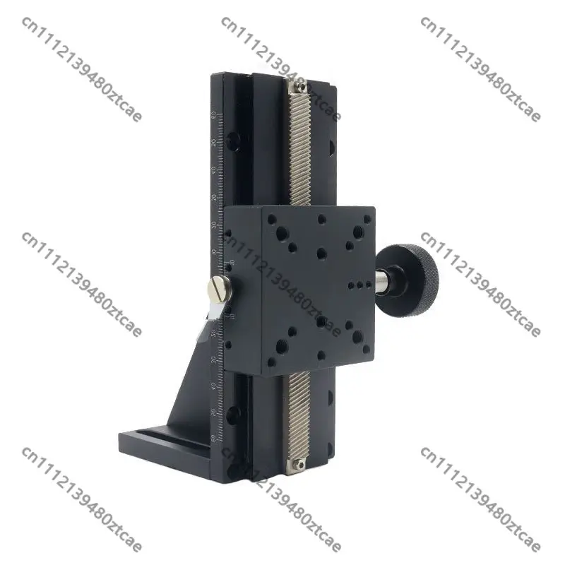 High Precision Z Axis Dovetail Slide Table, Gear Rack Driven Long Travel Manual Fine Tuning Displacement Platform LWZ25/40/60
