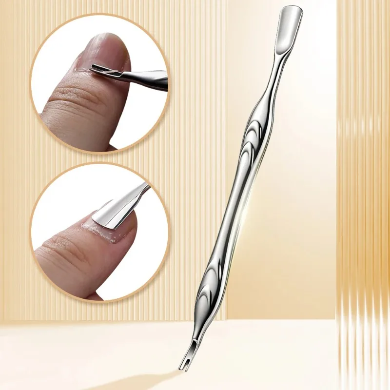 1 Pcs Stainless Steel Double Headed Nails Just Push Dead Skin Nail Files Remove Nail Polish Dirt and Nail Repair Tools