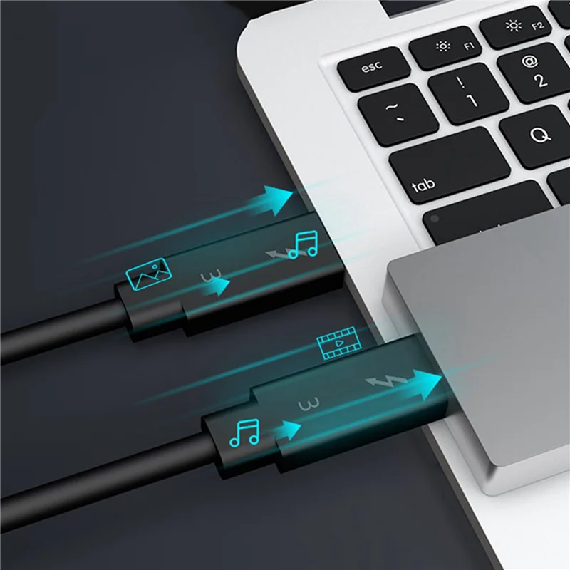 

3X кабель Typec для кабеля передачи данных Thunderbolt 3, 40 Гбит/с, полная скорость, 100 Вт, быстрая зарядка, передача 5 К, 50 см