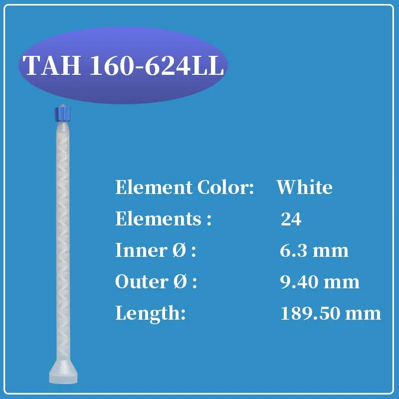 

статический миксер Nordson EFD TAH 160-624LL, используемый для смешивания двухкомпонентных клеев, 50 шт.