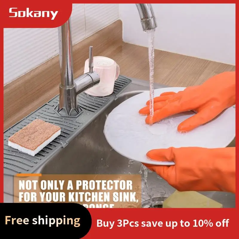 A59E-2PCS キッチンシンクスプラッシュ蛇口マットスプラッシュキャッチャーハンドルドリップキャッチャートレイ多目的キッチン食器乾燥マット