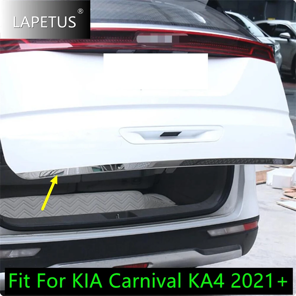 Accessories Car Rear Trunk Lid Cover Tailgate Trim Door Handle Molding Boot Garnish Bezel Cover For KIA Carnival KA4 2021 - 2024