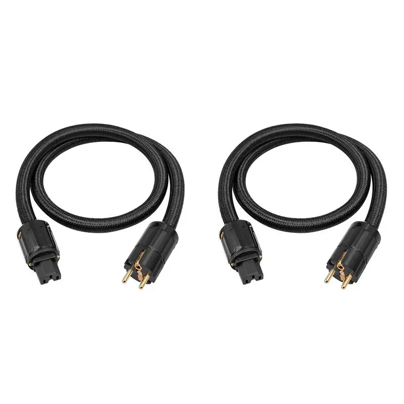 AS95 2X 12AWG HiFi Power Cable EU Power Cord 250V 15A for Speakers Subwoofer Amplifier Turntable 100cm