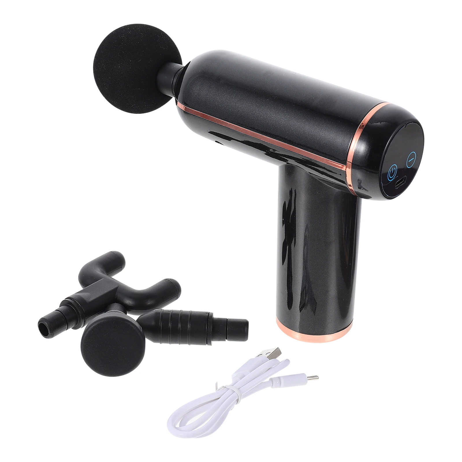 

1 set Fascia Gun Device 6 Speeds Smooth Fascia Massager Portable Black Muscle Relax Device Deep Tissue Massager Tool