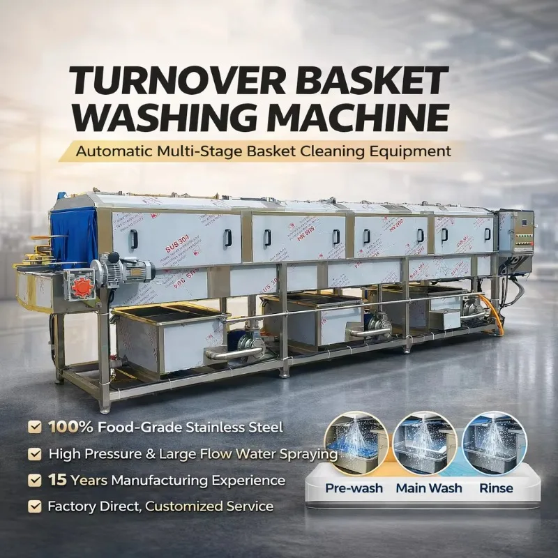 Premium High Efficiency Chicken Coop Tray Box Cleaning Machine SUS304 Automatic Washer with CE System Custom