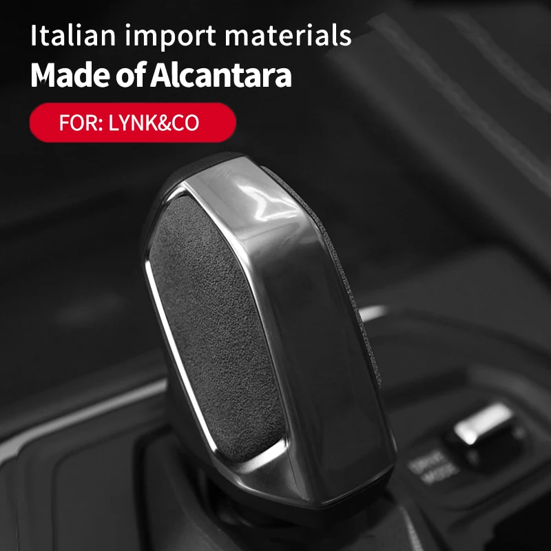 Alcantara-Suede Gear Handle Cover, Gearshift Lever, Stick Head, Knob Protection Shell, LYNK e CO, 01, 05, 2020, 2021, 2022, 2023, 2024