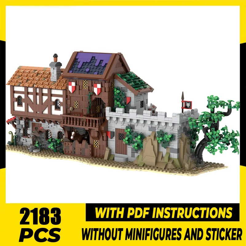 

Moc Building Blocks Medieval Street Model Technology Bricks City Street View Model DIY Assembly Toys Construstion Holiday Gifts