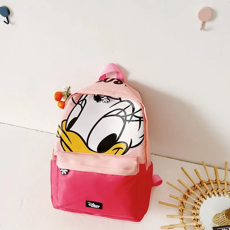 Disney Cartoon impresso mochila para meninos e meninas, pato Donald, jardim de infância bebê saco, saco de estudante, bonito