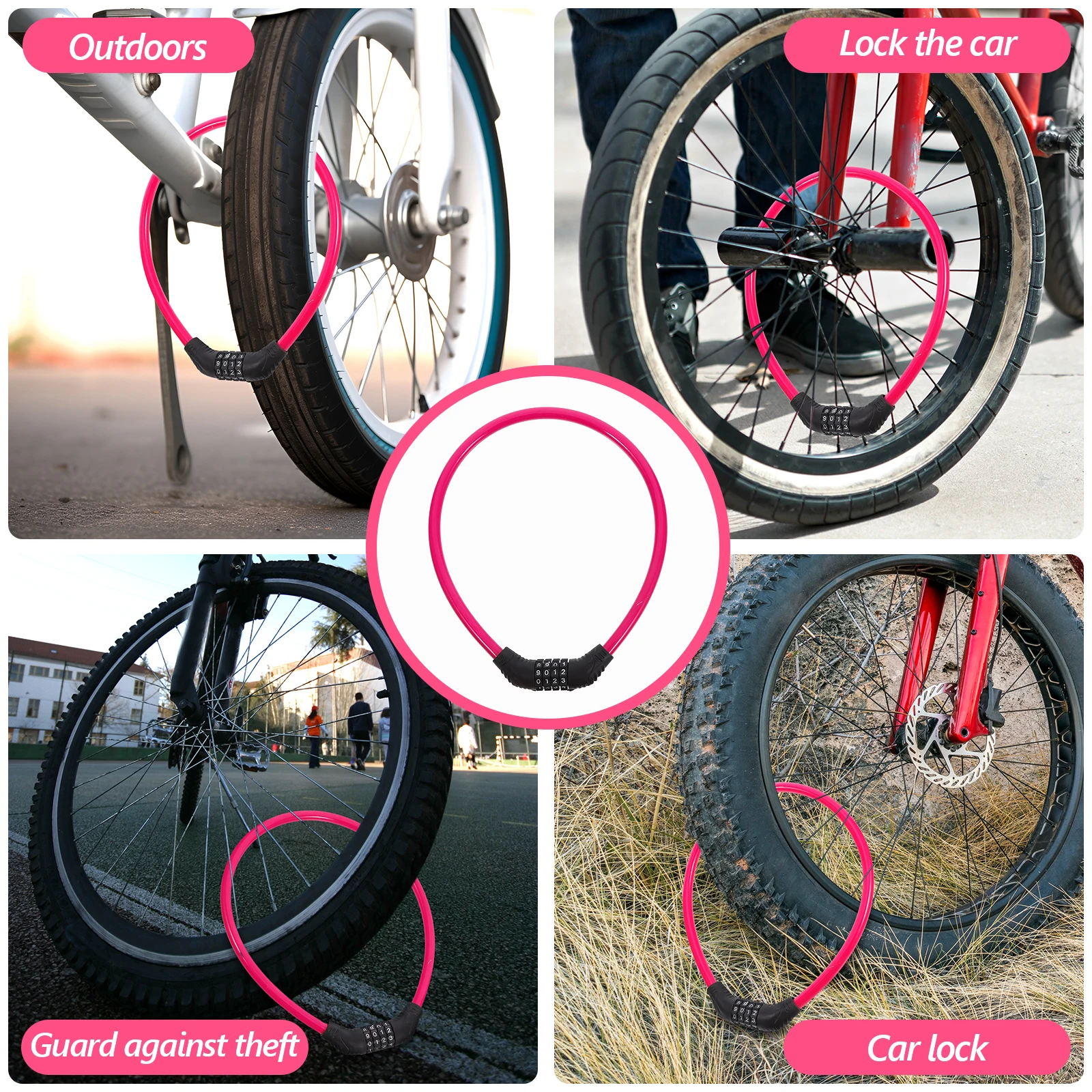 

Multi-Function Chain Bicycle Sturdy Steel Abs Anti-Theft Bike Chain Security Lock For Mountain Bikes Motorcycles Cycling Luggage