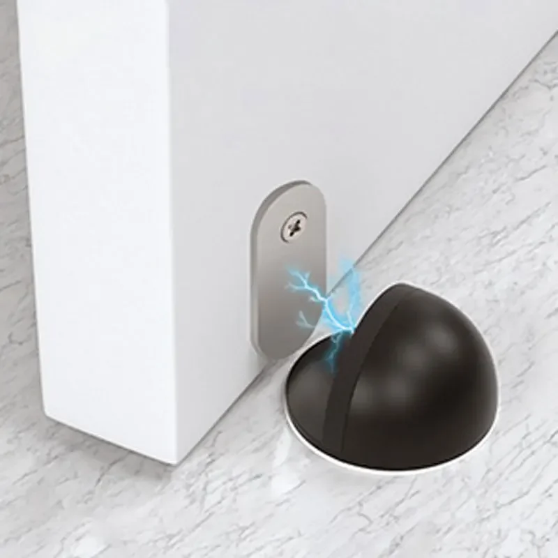 ZEXEF Stainless Steel Rubber Magnetic Door Stopper Non Punching Sticker Hidden Door Holders Floor Mounted Nail-free Door Stops