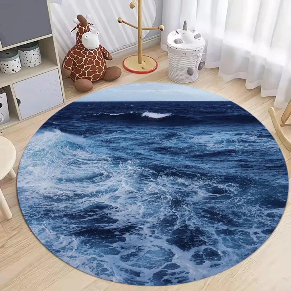 Homemade Bathroom Spray - Sea Spray Surging Vivid Pattern Round