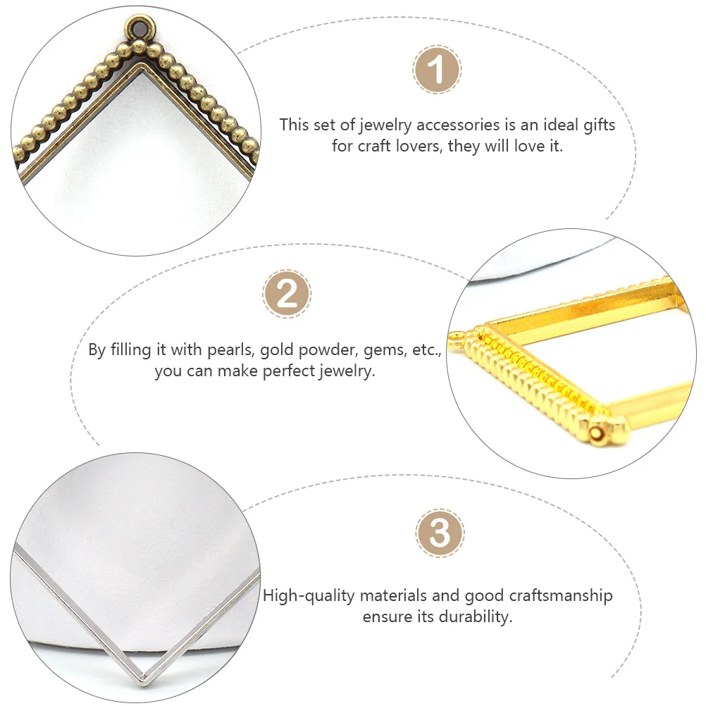 

25 Pcs Jewelry Alloy Border Hollow Bezel Accessories DIY Open Charm Rotatable Frame Charms Pendants