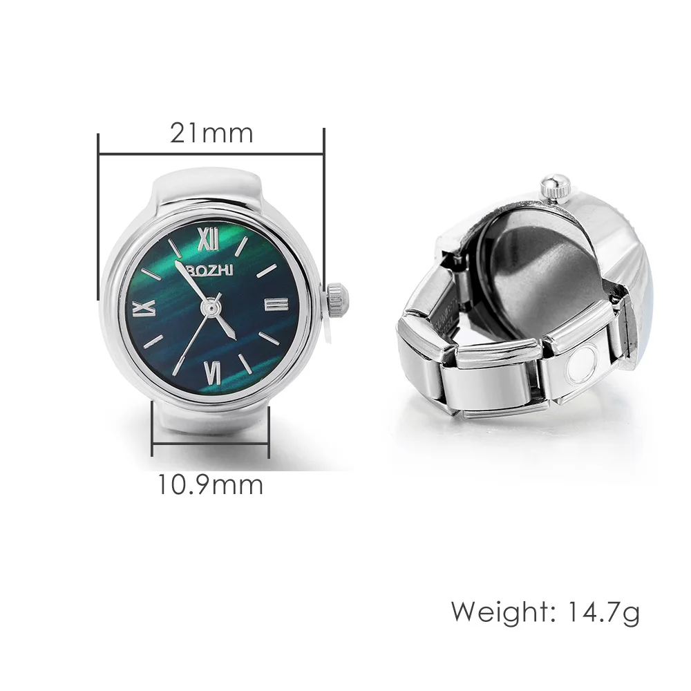 ساعة GEMOSA بإصبع دائري من الفولاذ المقاوم للصدأ، وصلة ساحرة إيطالية، ساعة كوارتز كلاسيكية، خاتم مجوهرات عصرية للرجال والنساء #6