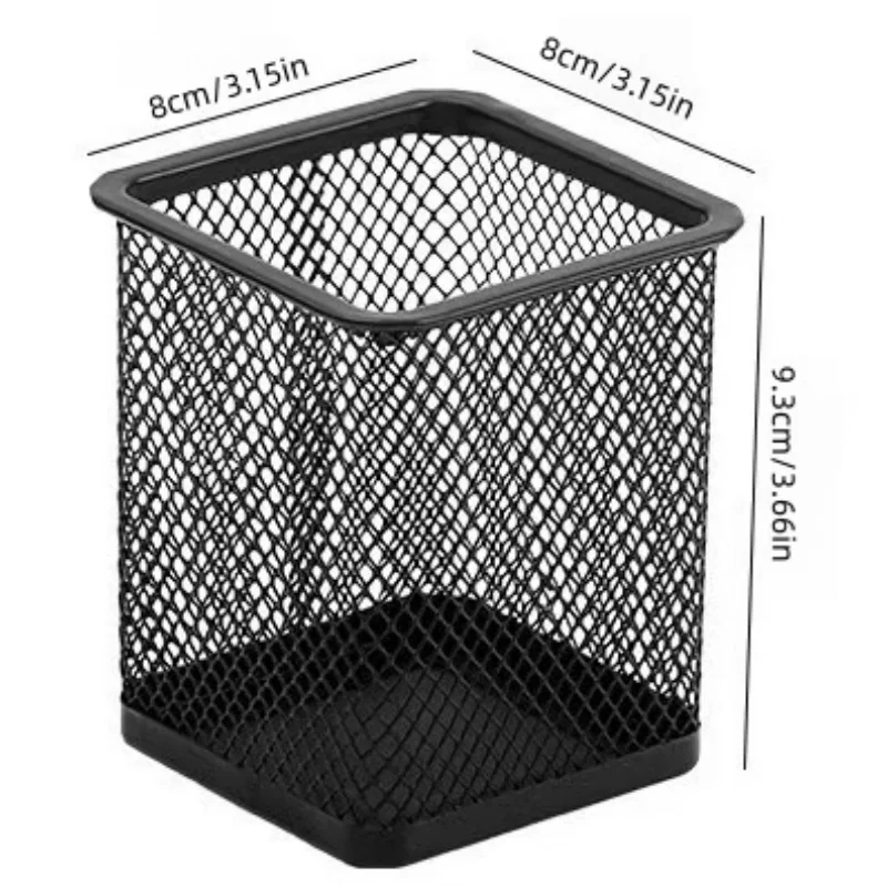 Desk Organizer Set: 1 Mesh Pen Holder + 5 File Folders | Creative Stationery & Office Supply for Desktop Storage