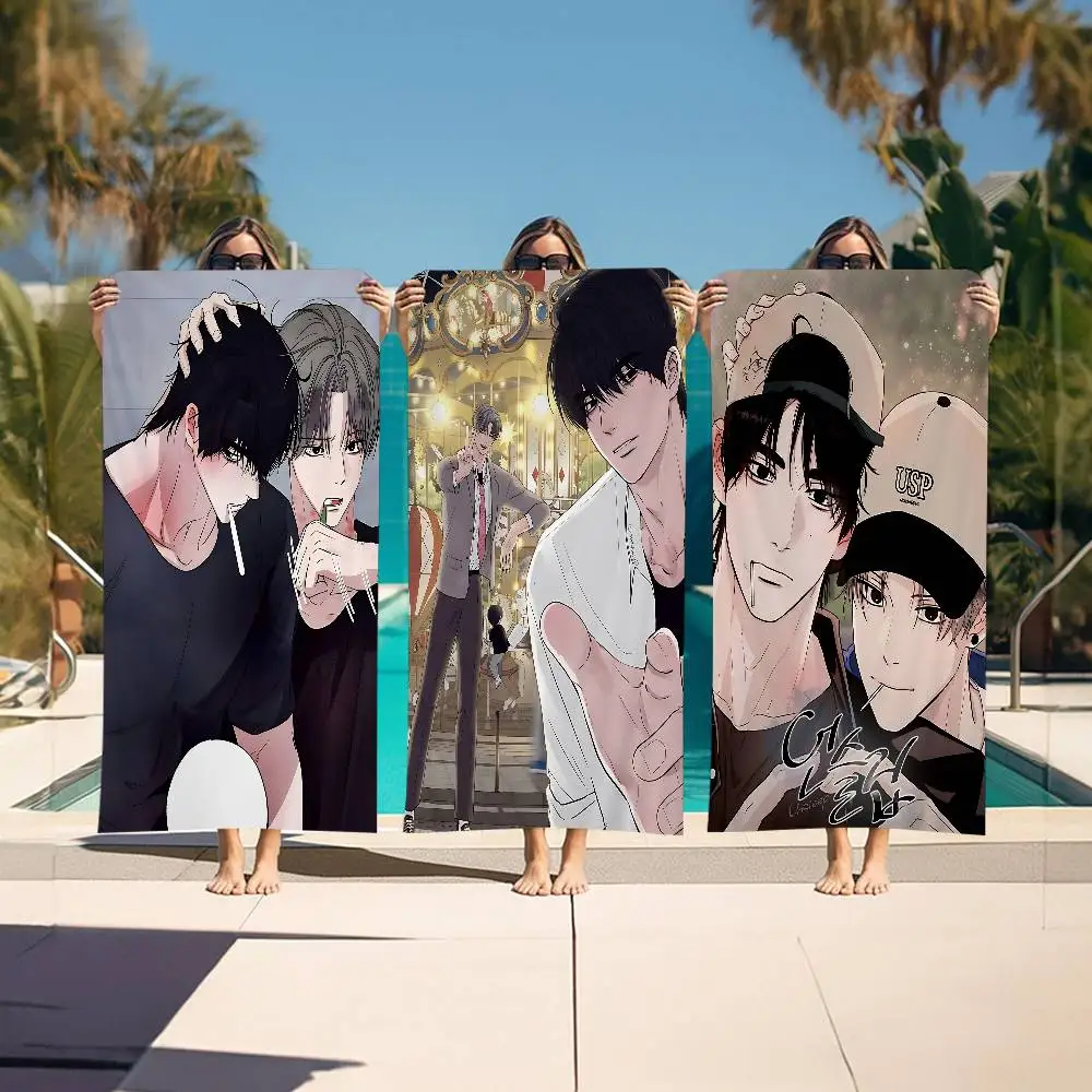 unsleep bl Anime Microfiber Beach Towel Absorbent Quick dry Soft Yoga Swimming Resort Mountain Climbing Towel