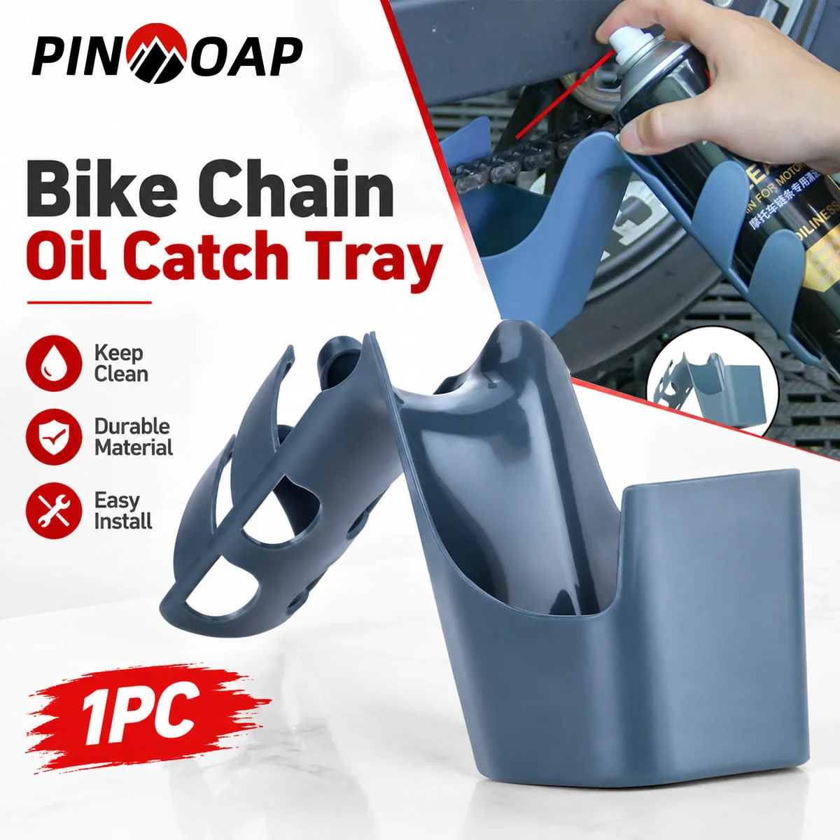 PINMOAP 1PC Chain Oil Catch Tray Drip Collector Anti Splash Guard For Bike & Motorcycle Chain Lubrication Maintenance Accessory