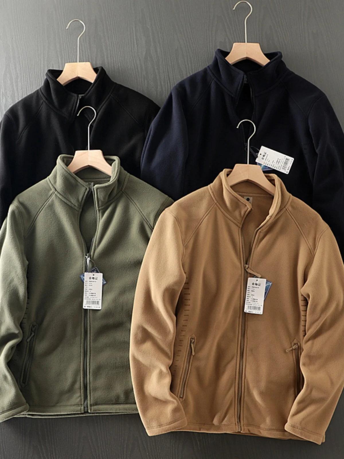 

Heavyweight Outdoor Double-Sided Fce Anti-Static Men's Autumn Winter Sport Casual Warm Windproof Stand Collar Jaet