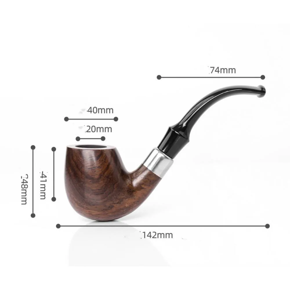 1Pc Ebony Wood Pipe Smoking Pipes Portable Smoking Pipe Herb Tobacco Pipes Grinder Smoke Gifts Black/Coffee