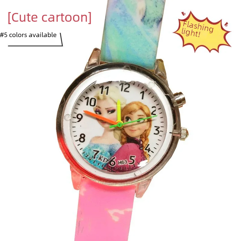 Reloj de cuarzo luminoso con estampado de dibujos animados Aisha, bonito reloj para niños, suministro de borde, 2024