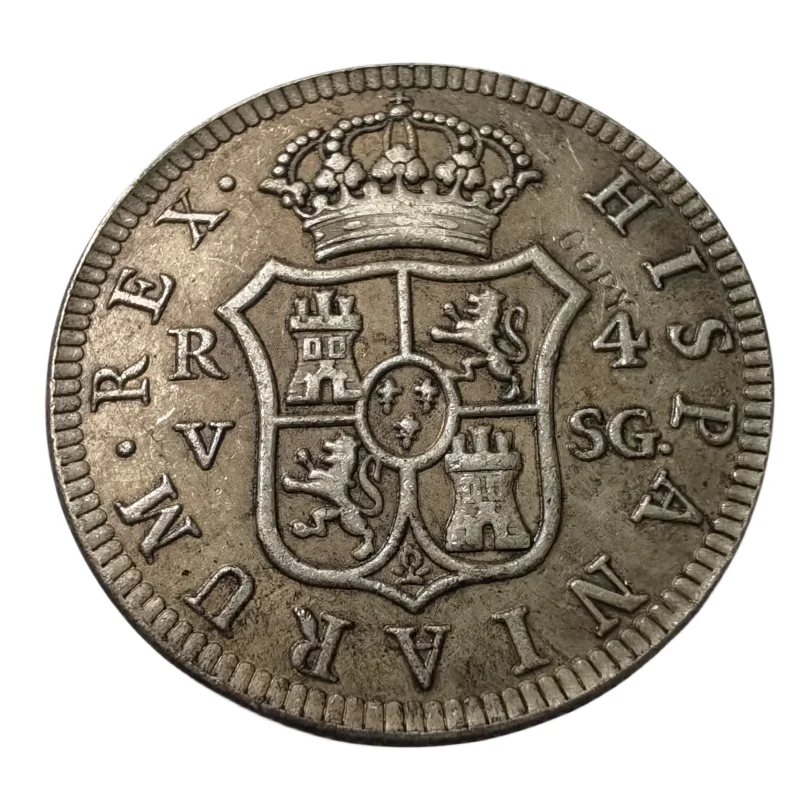 Spain 4 Reales - Fernando VII 1st portrait Copy silver plated Coin（1809-1814）