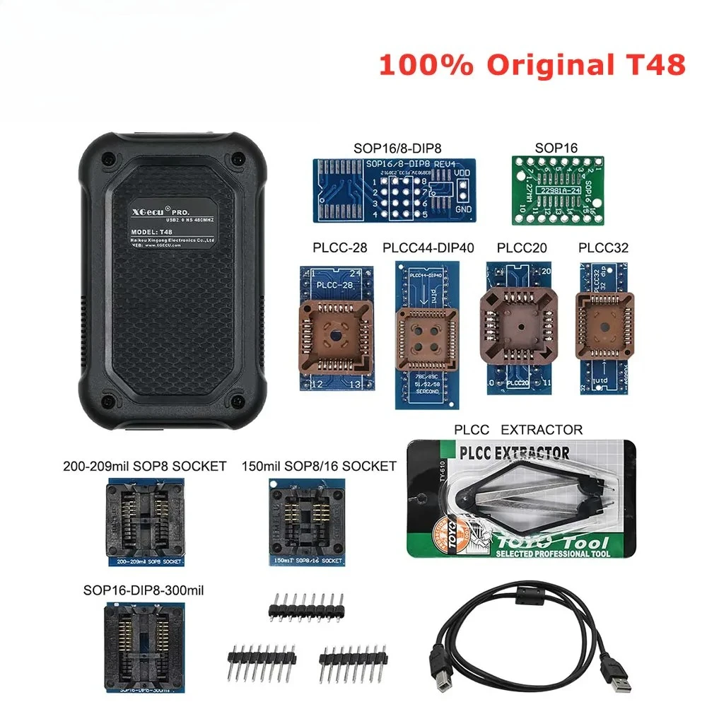Original XGecu T48 Programmer [TL866-3G] Support 34000+ ICs For EPROM/MCU/SPI/Nor/NAND Flash/EMMC/ IC TESTER Replace TL866II