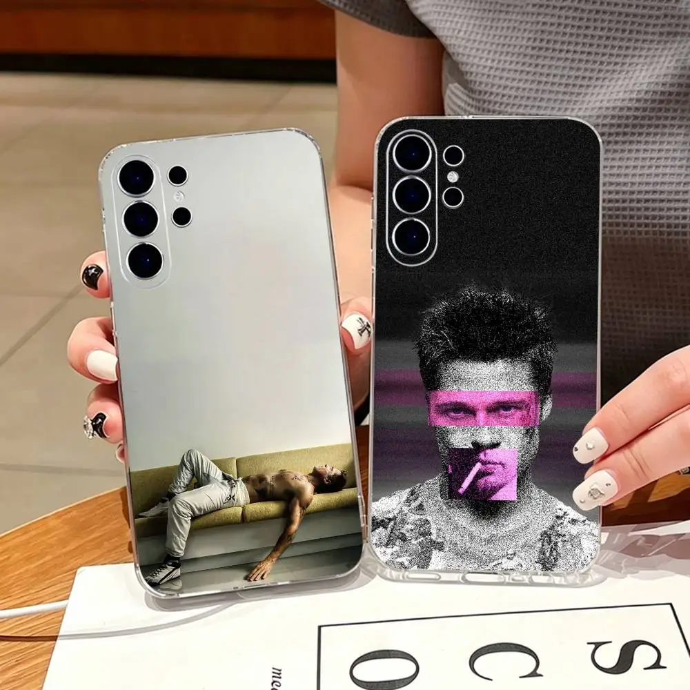 Actor William Bradley Pitt Phone Case For Samsung S25,S24,S21,S22,S23,S30,Ultra,S20,Plus,Fe,Note,10,9,5G Transparent Cover
