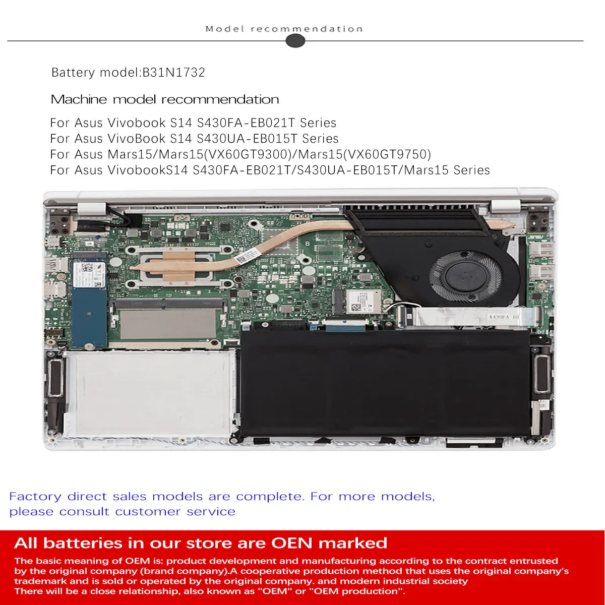 Imagem -05 - Bateria do Portátil para Asus Vivobook X430ua X430uf X430un X430fa X430fn X571g X571lh X571gt B31n1732